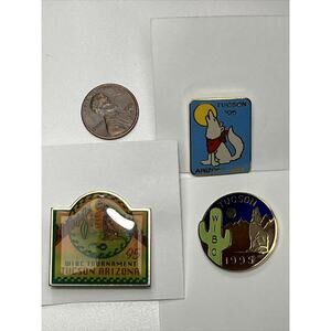3 Vintage 1995 Arizona WBA Women's Bowling Association Collectible Enamel Pins